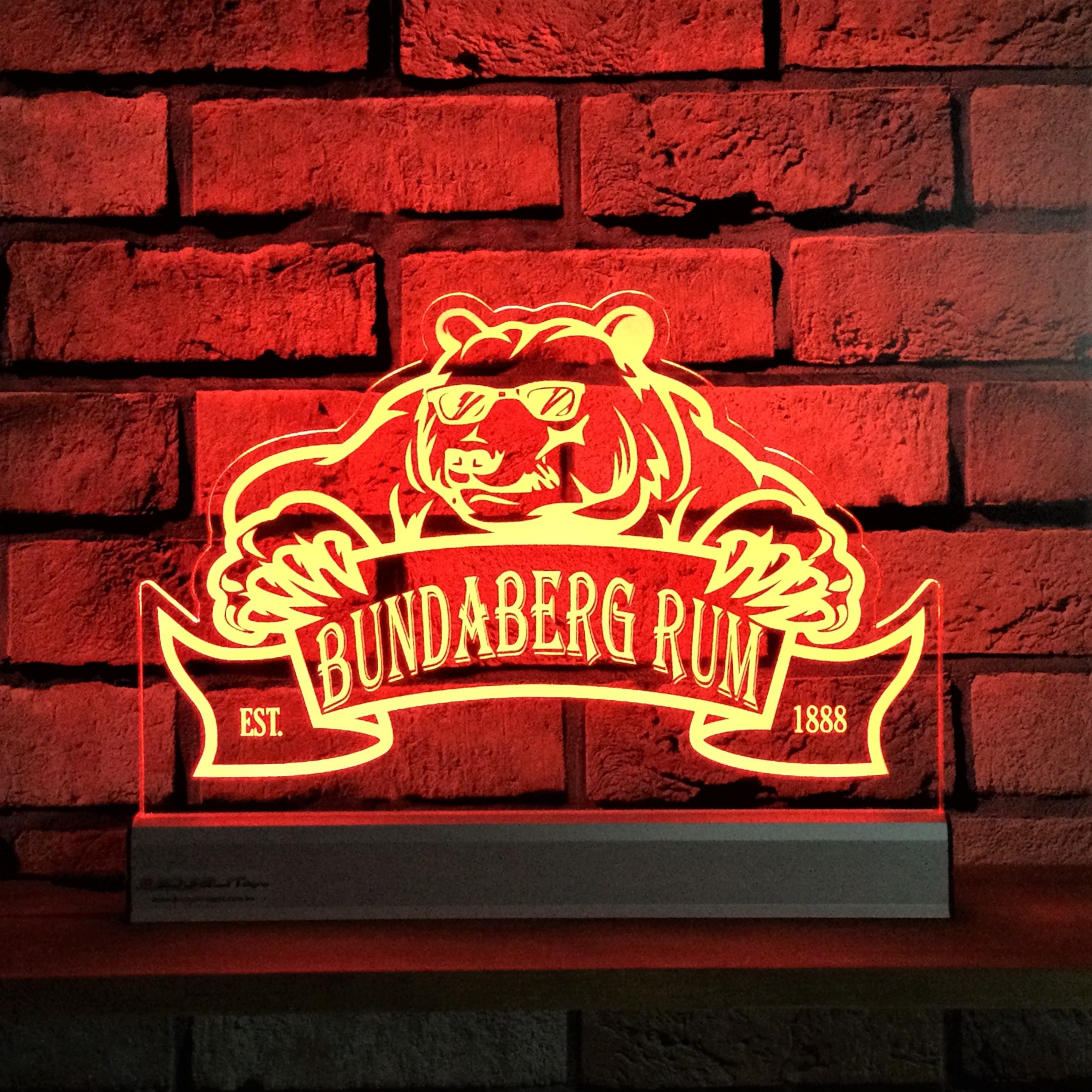 Bundaberg Rum Bear RGB LED Acrylic Sign