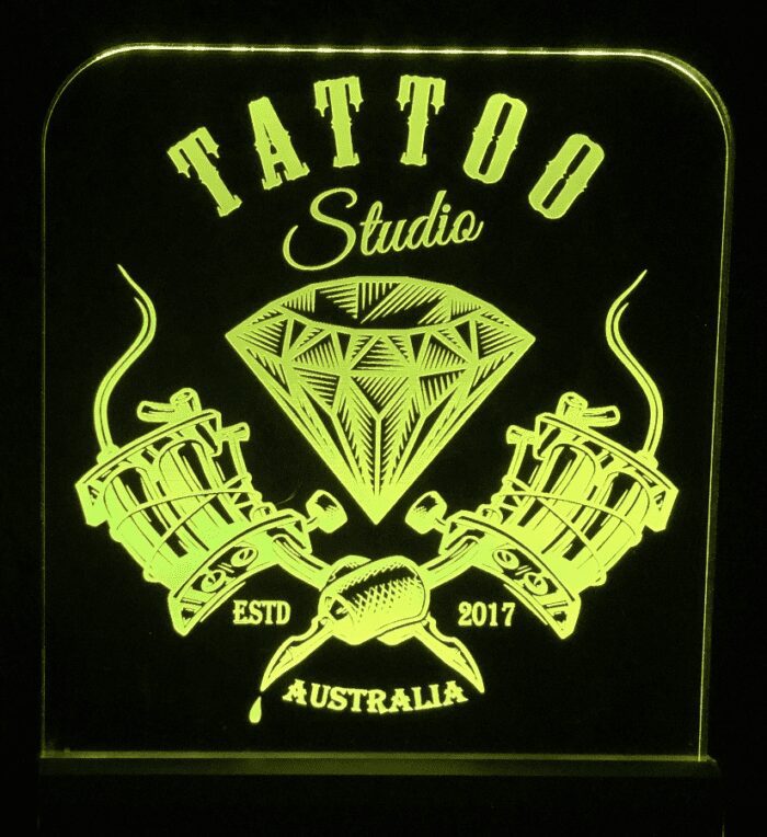 Tattoo Gun's & Diamond Design