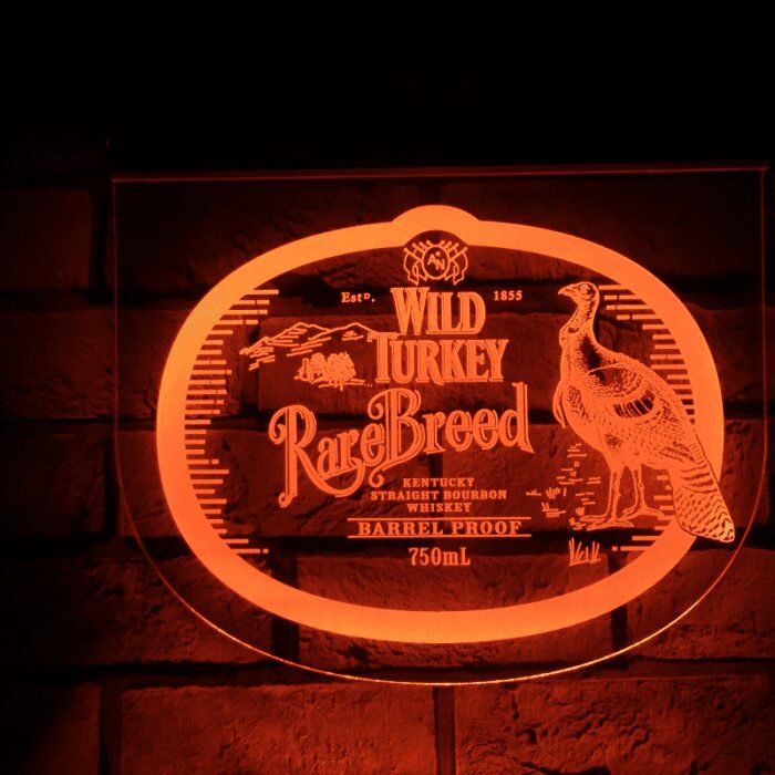 Wild Turkey Rare Breed RGB LED Acrylic Sign